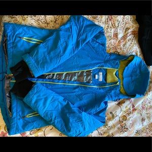 Women’s Lg Columbia Ski Coat Blue/Green
